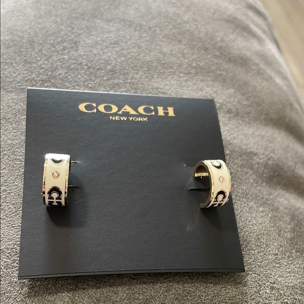 Coach Silver Classic Hoop Earrings - Picture 5 of 5